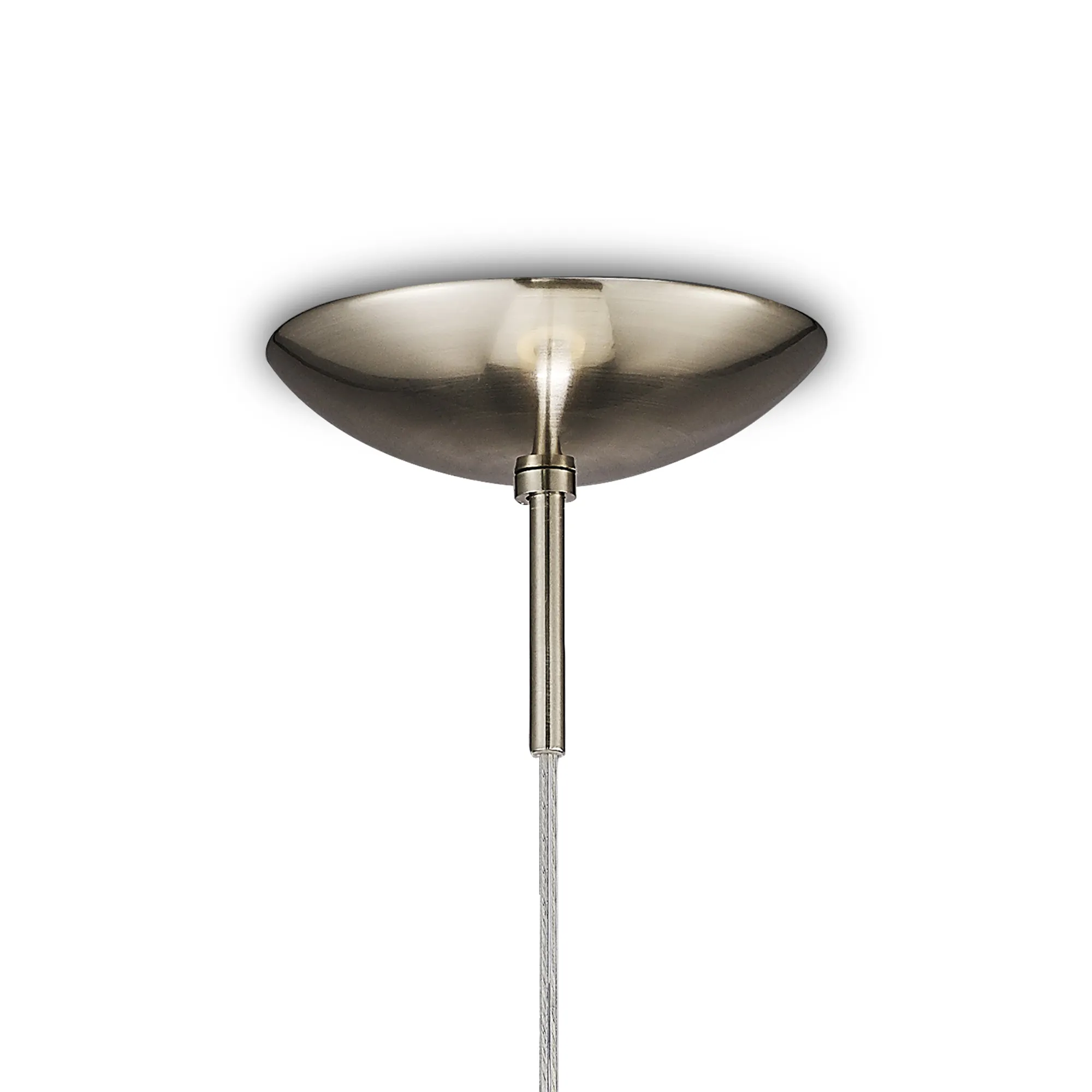 Miranda 25cm Glass Pendant 1 Light Satin Nickel D0122  Deco Miranda